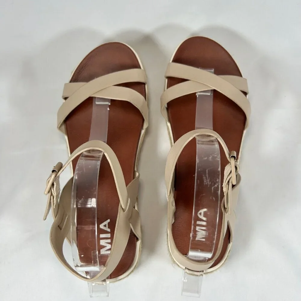 MIA Beige Platform Espadrille Sandals